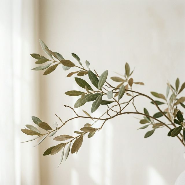 Zbiegliwe liście i gałązki w świetle